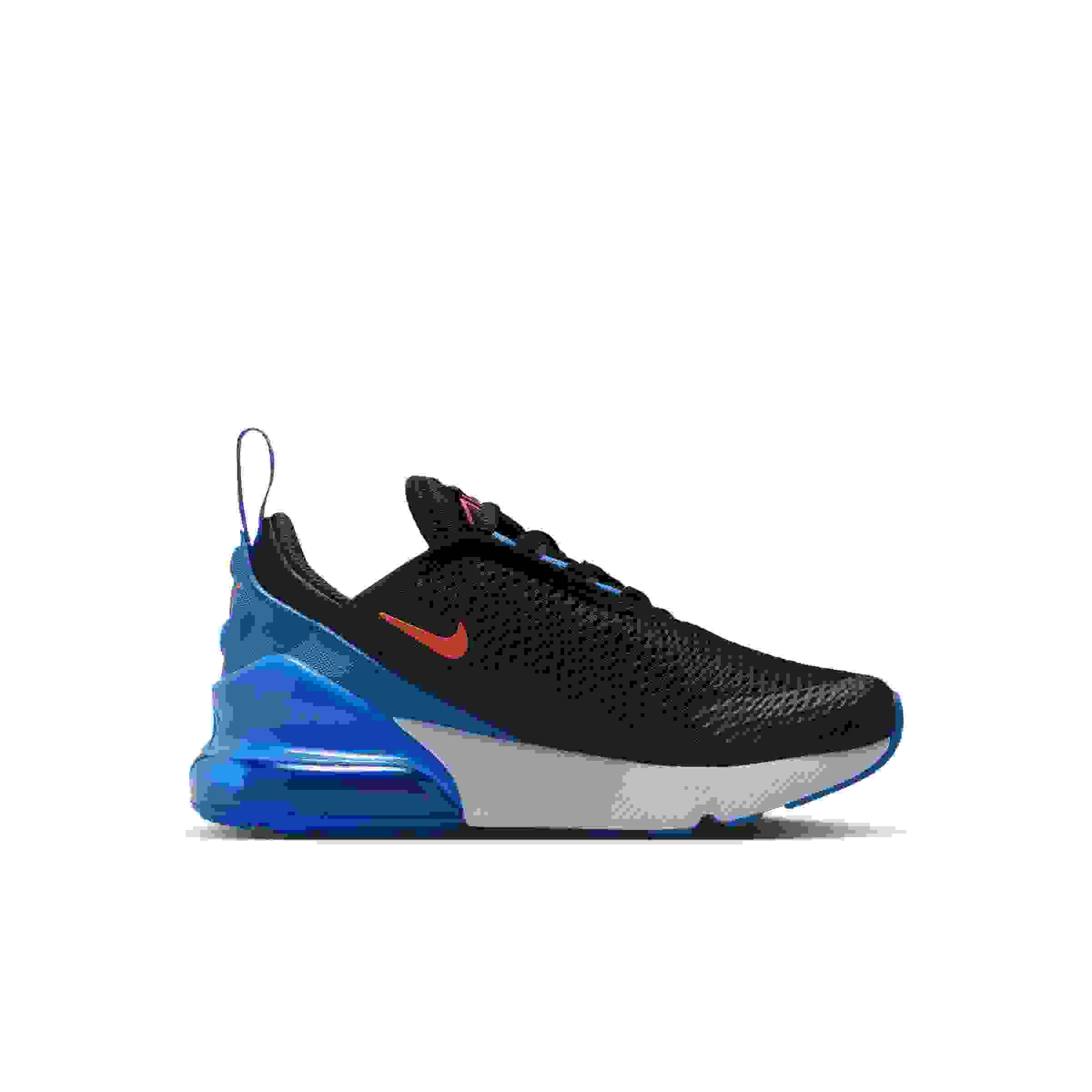 Nike Air Max 270 Preschool Boys' "Black/Blue Crystal/White/Turf Orange" Shoe